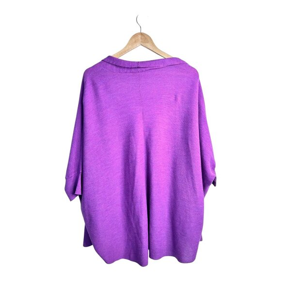 Eileen Fisher Open Front Cardigan Women's Size XL 100% Merino Wool | Purple - Picture 3 of 8